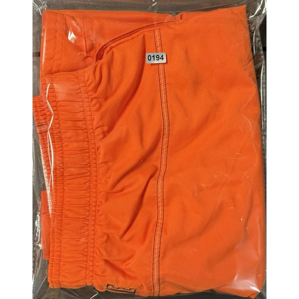 Nike Swim Trunks Mens Large Orange Board Shorts Mesh Lined Swoosh
